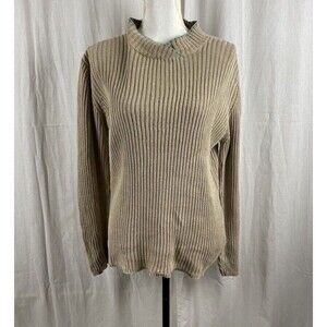 Woolrich Womens Size Large Beige Tan Cotton Ramie Pullover Sweater